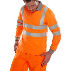 B Seen Hi-Vis Polo Shirt Long Sleeve